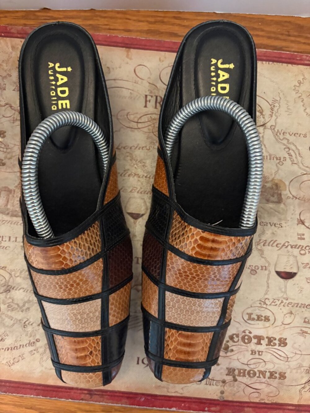 RARE Jade Australia Patchwork Snakeskin Mules - EU 37